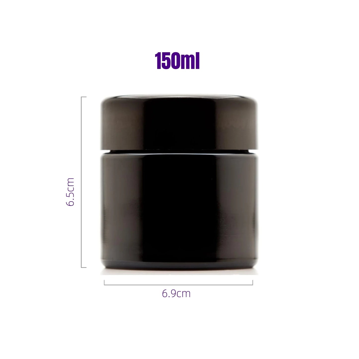 Airtight UV Glass Jar — Smell-Proof 1/2oz-1L Container with 2-Way 62% Humidity Pack to Keep Goods Fresh