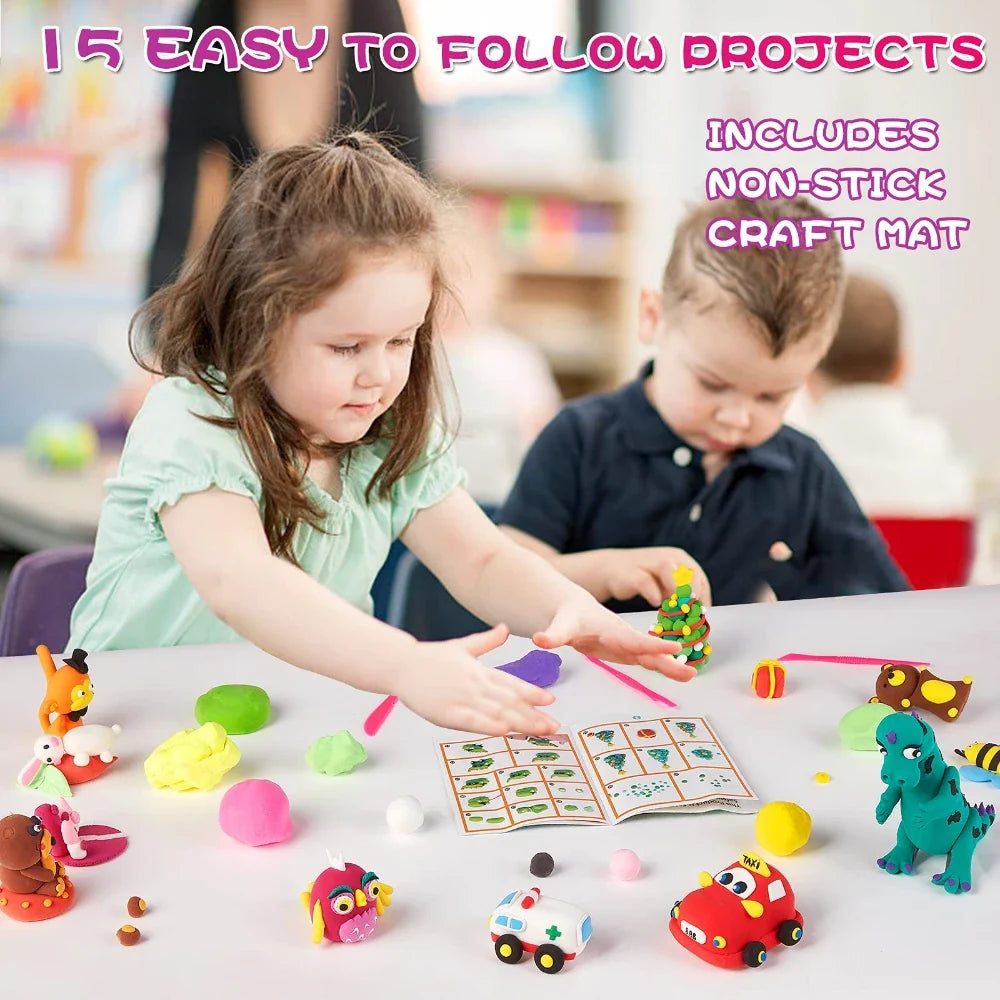 36-Color Air Dry Modeling Clay Kit - DIY Sculpting Set with Tools for Kids Ages 3-12