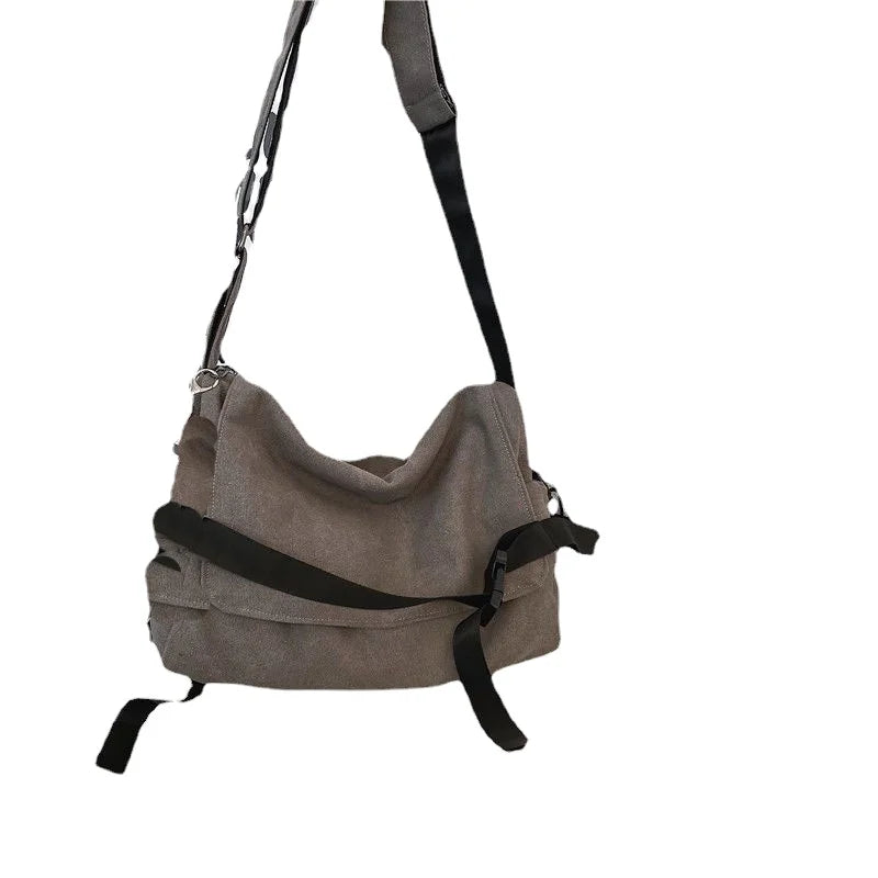 Canvas Messenger Bag – Large Capacity Shoulder Crossbody Handbag for Women, Men & Students, Fashion School & Daily Use
