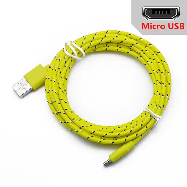 2.4A Micro USB Cable – Nylon Braided 0.5m/1m/2m/3m for Data Sync & Charging, Compatible with Samsung, Huawei, Xiaomi, Android