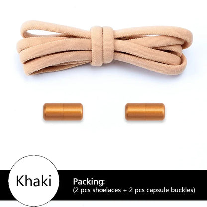 New Colorful Elastic No-Tie Shoelaces – Round Sneakers Laces for Kids & Adults