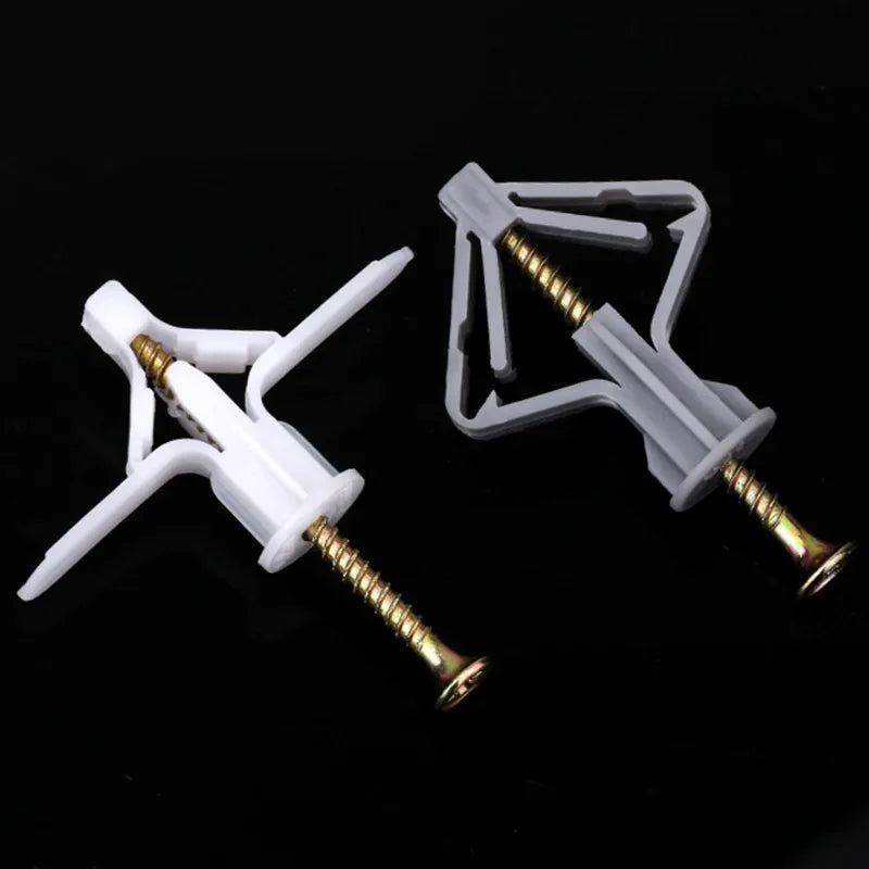 50/100Pcs Self-Drilling Drywall Anchor Kit with Screws – Nylon Expansion Anchors for Gypsum Board & Wall Mounting