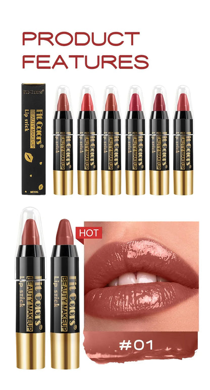 Moisturizing Crayon Lip Gloss Stick – Velvet Long-Lasting, Waterproof Jelly Tint Lipstick & Liner Pen
