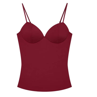 Women’s Sleeveless Crop Top - Backless Corset Camisole Bodycon Bustier Tank Top with Adjustable Straps
