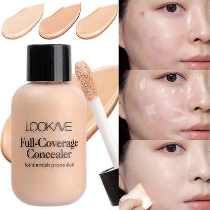 Full Coverage Liquid Concealer Cream – 12ml Waterproof Dark Circles & Face Foundation Makeup Base