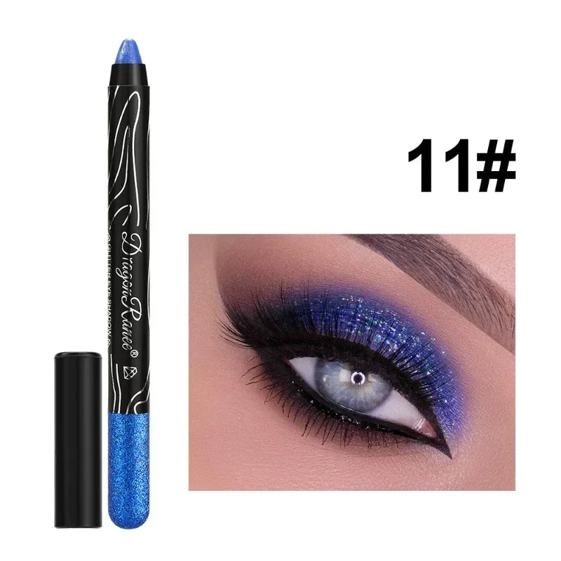 Shiny Pearlescent Highlighter Eyeshadow Pencil – Waterproof Glitter Eyeliner Gel Pen for Long-Lasting Makeup