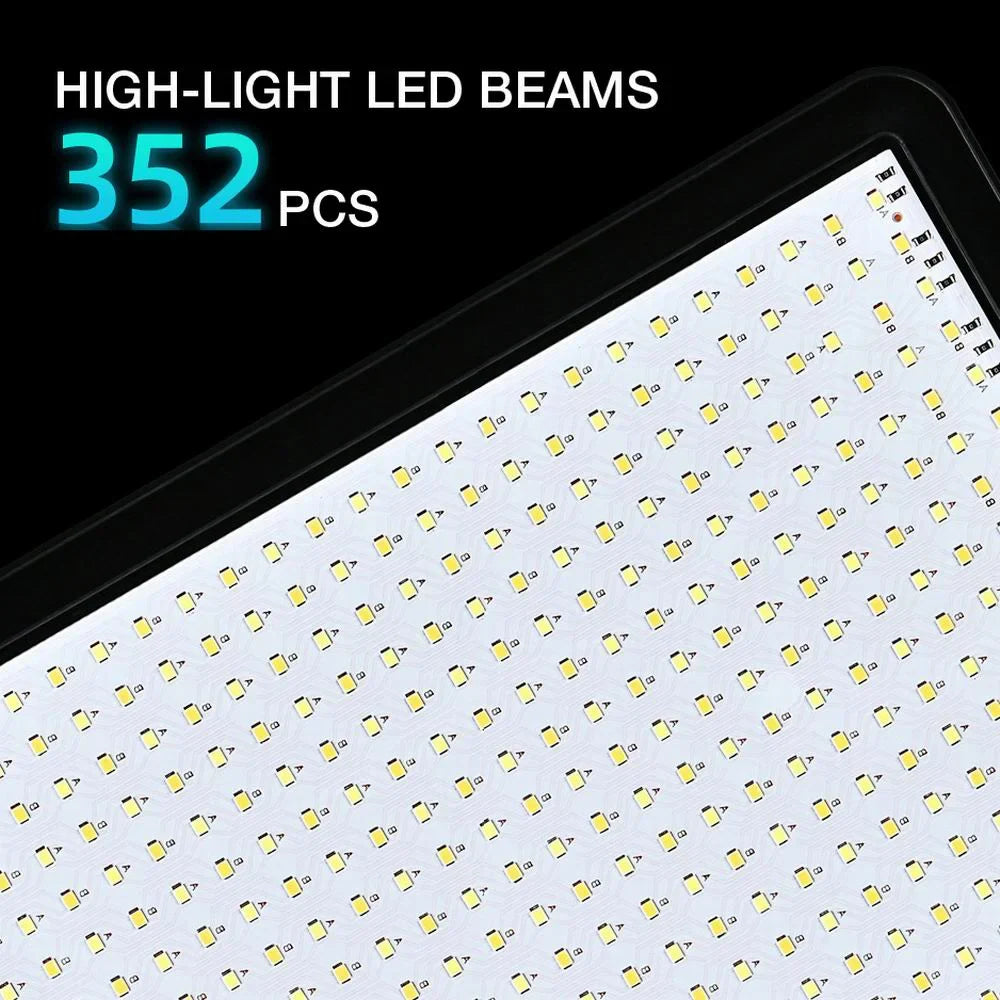 High Power 352-LED Video Light Panel – 2800K-7000K Adjustable Studio Fill Lamp with Light Stand for Live Streaming Photography