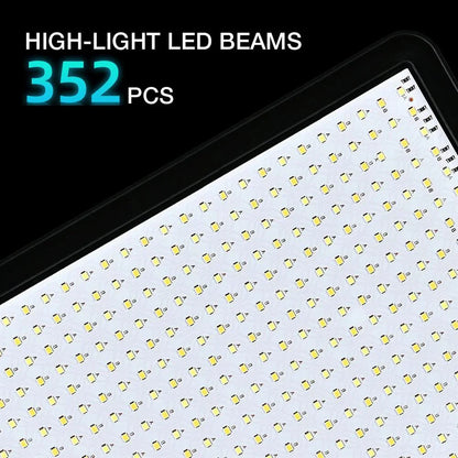 High Power 352-LED Video Light Panel – 2800K-7000K Adjustable Studio Fill Lamp with Light Stand for Live Streaming Photography