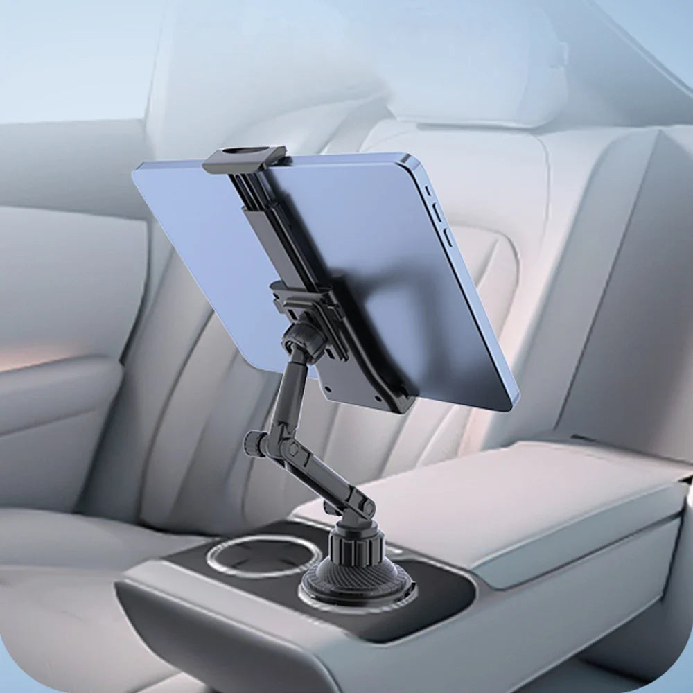 Universal Car Cup Holder Tablet Stand - Phone & iPad Mount for Smartphones and Devices Up to 11 Inch