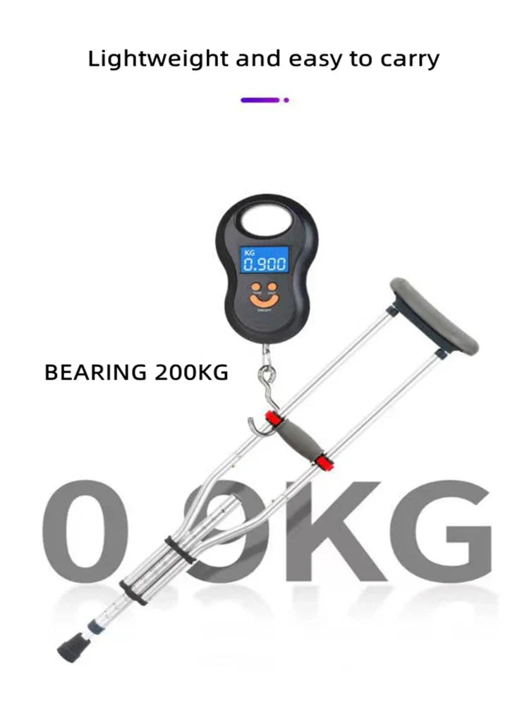 Aluminum Alloy Detachable Foldable Underarm Crutches — Armpit Walking Stick Mobility Aid for Elderly & Disabled