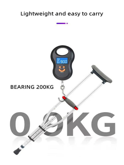 Aluminum Alloy Detachable Foldable Underarm Crutches — Armpit Walking Stick Mobility Aid for Elderly & Disabled