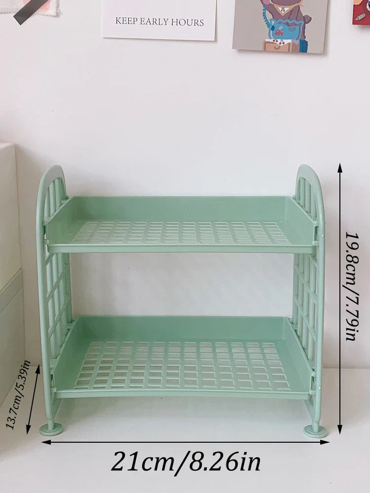 High-Quality Horizontal Desktop Storage Shelf – Simple Multi-Tier Dormitory & Office Organizer – Space-Saving Storage Solution