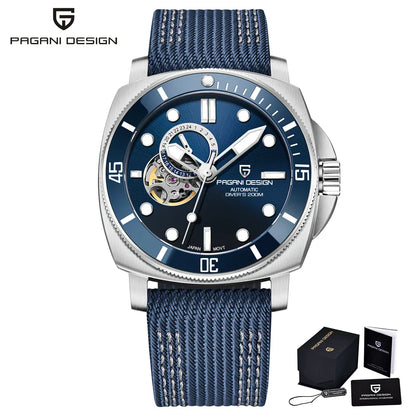 PAGANI DESIGN 2023 Men’s Tourbillon Automatic Watch – Mechanical Wristwatch with Ceramic Bezel, Luminous Display & 20Bar Waterproof