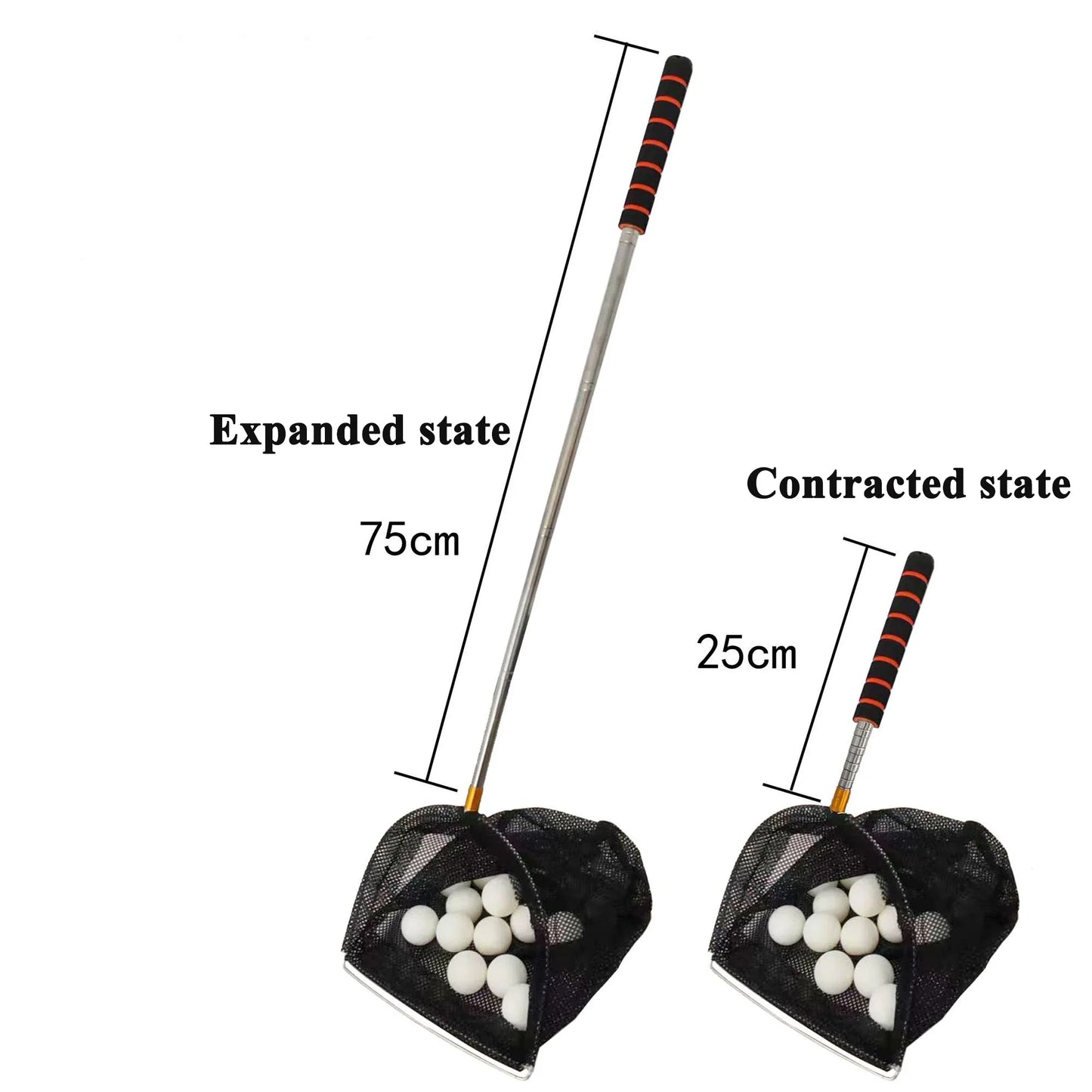 Professional Table Tennis Ball Picker with Net – Portable Stainless Steel Telescopic Ball Collecting Tool for Efficient Training and Easy Ball Pickup