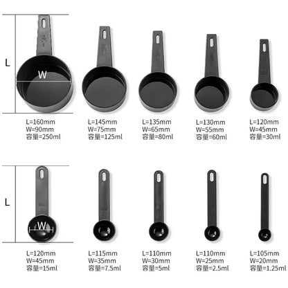 10pcs Measuring Spoons & Cups Set — Multipurpose Kitchen Baking & Cooking Tools