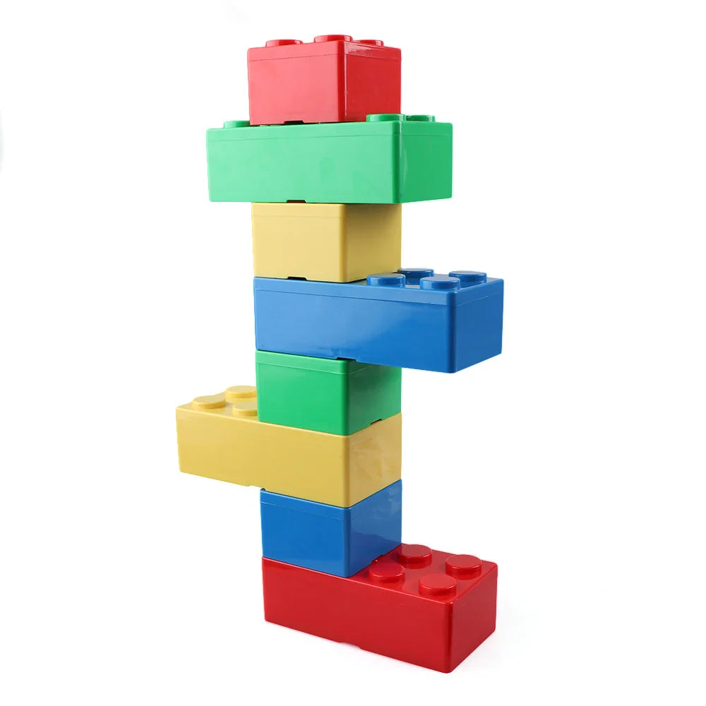 Creative Building Block Storage Box – Stackable Space-Saving Plastic Organizer for Desktop & Office Supplies