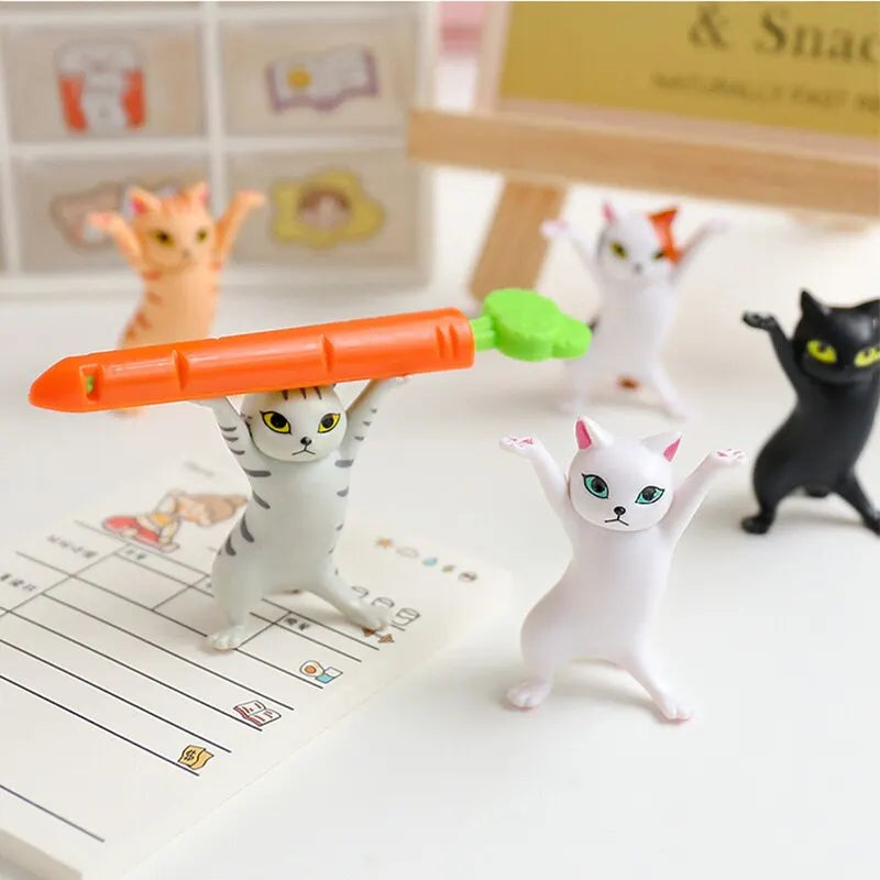 Dancing Cat Figure Decoration - 5 Enchanting Animation Cat Models - Fashion Toy Doll for Cake Decoration