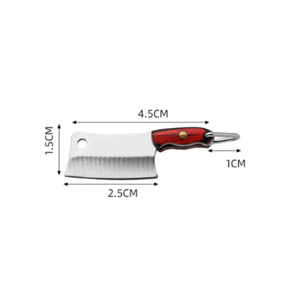 Mini Kitchen Knife Keychain - Portable Wine Bottle Opener & Paper Cutter EDC Fixed Key Chain Pendant for Women