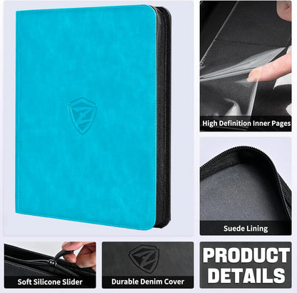 Toploader Card Binder — 9-Pocket Double-Sided Trading Card Album Holder for 3x4'' Cards