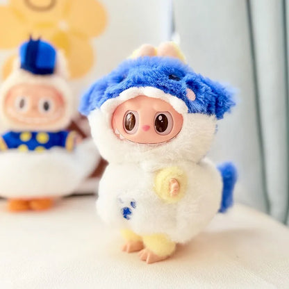 15cm/17cm LABUBU Doll Outfits – Sitting Party Plush Animal Sets for Generations 1-3, Cute Gifts for LABUBU Fans