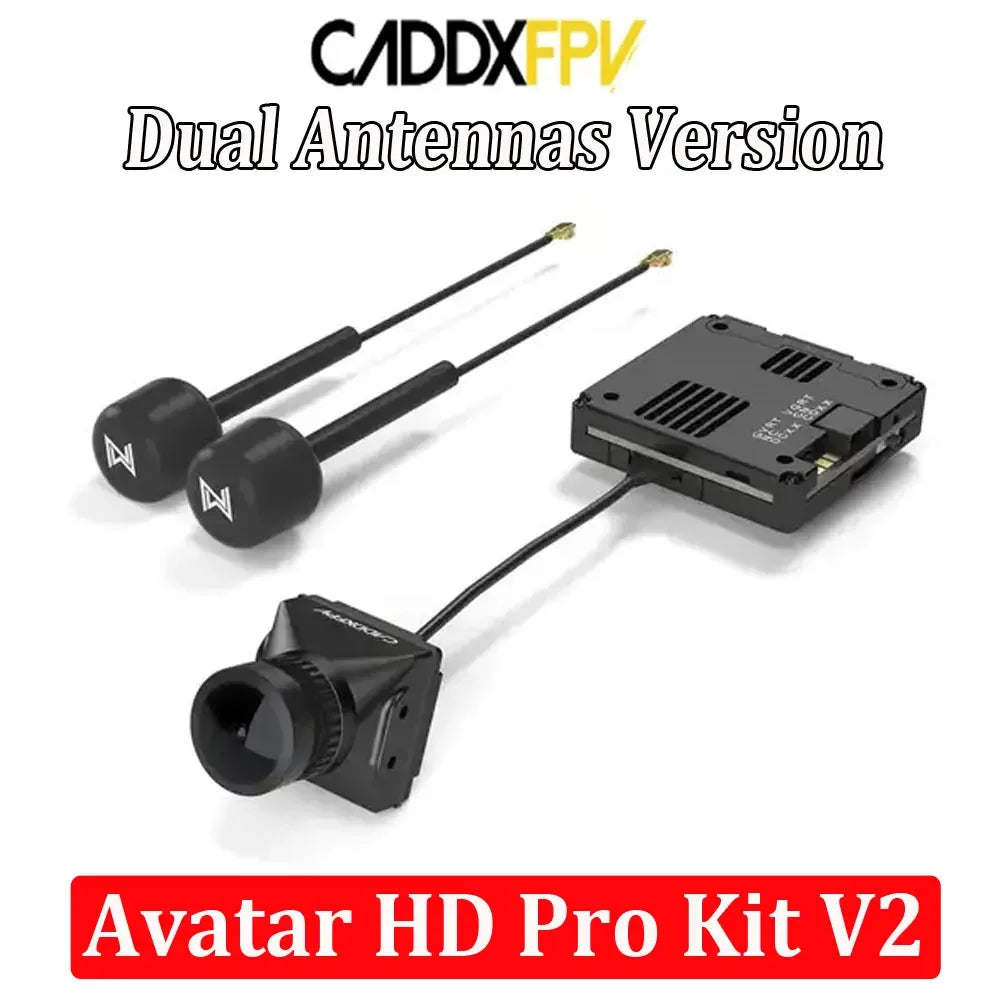 Caddx Walksnail Avatar HD Kit V2 / Pro Kit (Dual Antennas) – Gyroflow + 32GB for FPV Freestyle Drones DIY Parts