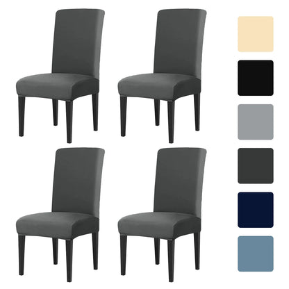 4Pc High Stretch Dining Chair Covers – Elastic Non-Slip Slipcovers, Removable Seat Protectors for Living Room, Kitchen & Wedding