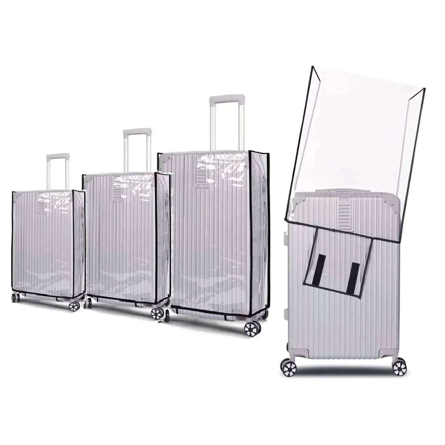 Full Transparent Luggage Cover – Waterproof, Dustproof, Durable PVC Suitcase Protector for Travel