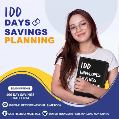 100 Day Couple's Challenge Journal – PU Leather Loose-Leaf Savings Book with Magnetic Buckle, Save & Make Money Notebook