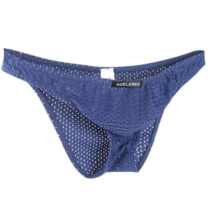 2PCS Men’s Ice Silk Transparent Briefs – Breathable Mesh Lightweight Low Rise Sexy Underwear Youth Fit Comfort Pants