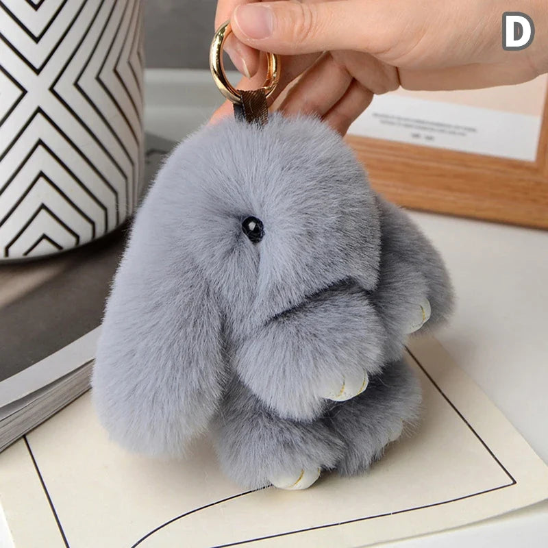 15cm Rabbit Fur Keychain - Soft Bag & Car Pendant Charm for Women, Jewelry Accessory Gift