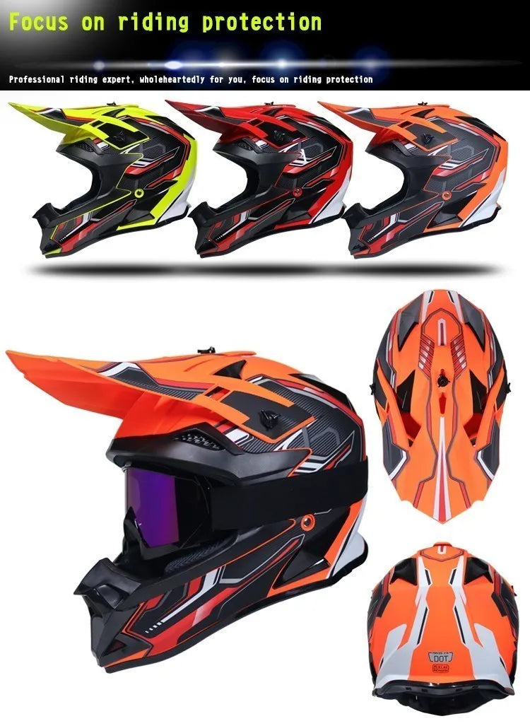 Off-Road Motorcycle Helmet - Bicycle Downhill AM DH Mountain Bike Casco, Cross & Motocross Safety Helmet