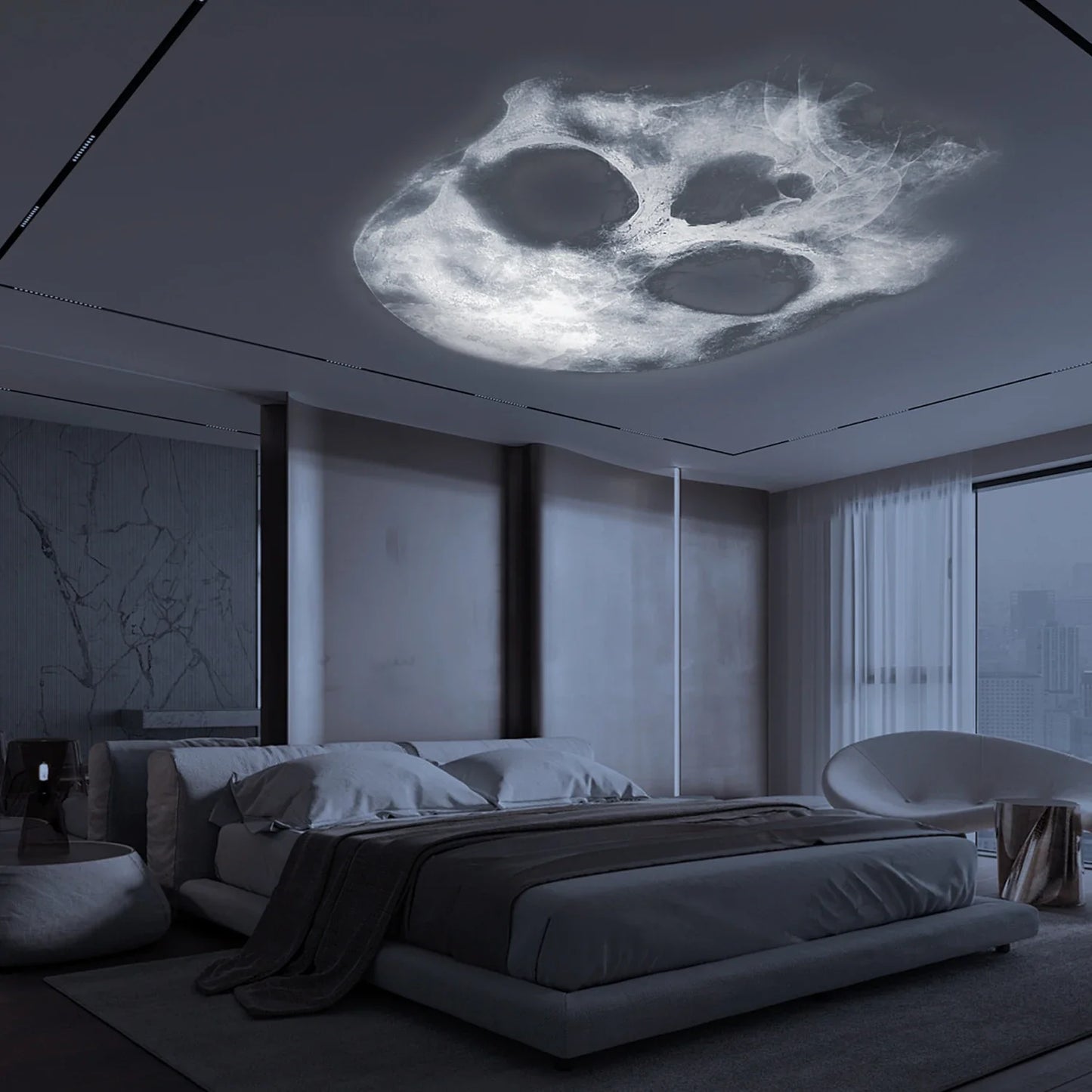 Skull Projection USB Night Light – Decorative LED Lighting Lamp