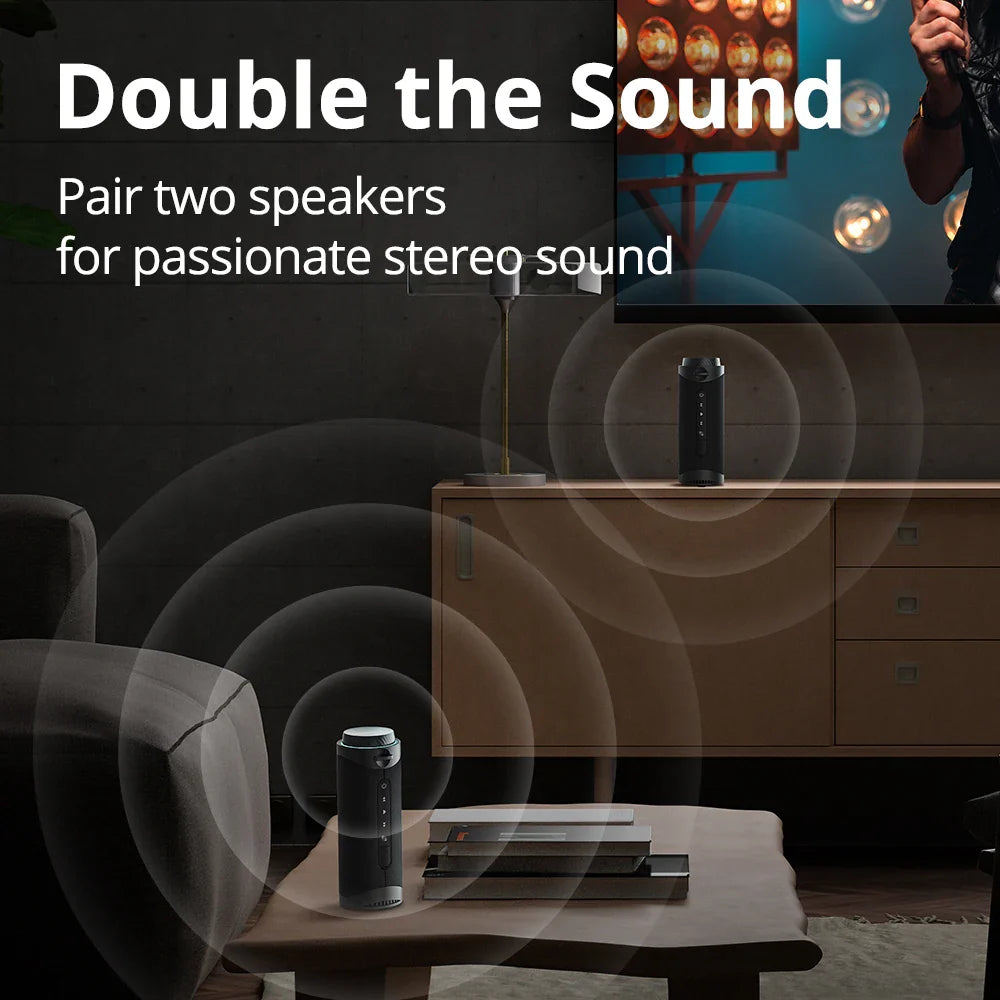 Tronsmart T7 Portable Bluetooth Speaker – 360° Surround Sound, LED Modes, True Wireless Stereo, APP Control