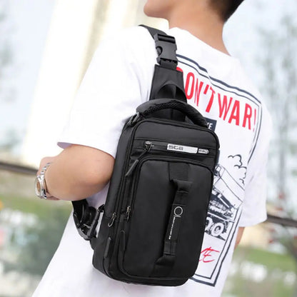 Men's Anti-Theft Sling Chest Bag – Crossbody Messenger Backpack with USB Charging Port