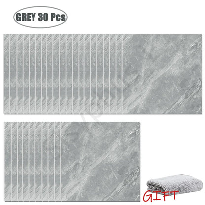 PVC Marble Wall & Floor Stickers - Waterproof Self-Adhesive Tile Decor for Kitchen & Bathroom