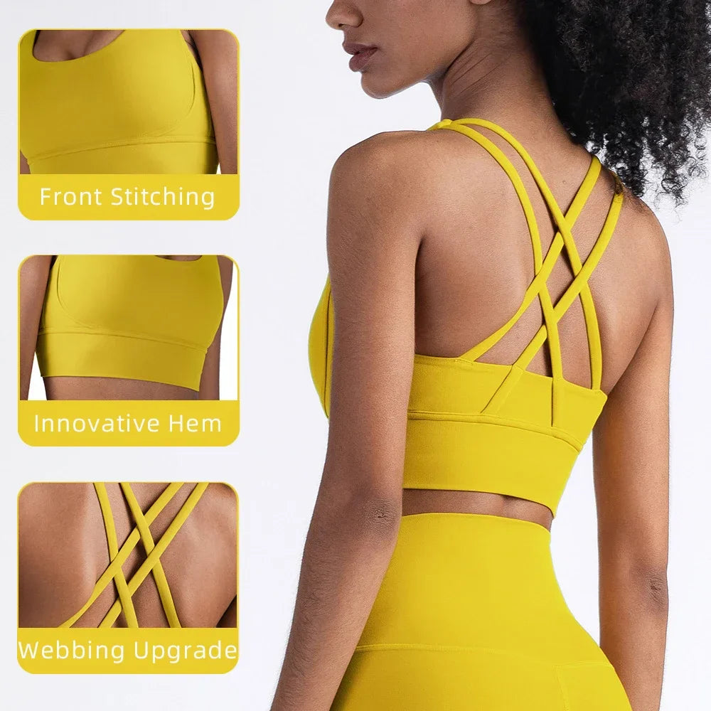 Women’s Summer Crossback Sports Bra — Breathable Fitness & Yoga Tank Top | Gym Crop Top
