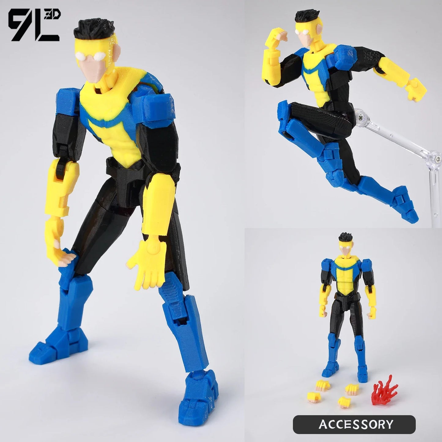 9L 3D Printed Invincible Tech Jacker T13 Lucky13 Action Figure – Multi-Jointed Motorcycle Collectible Model Toy Titan13