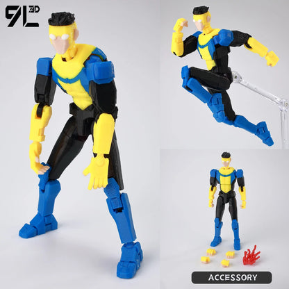 9L 3D Printed Invincible Tech Jacker T13 Lucky13 Action Figure – Multi-Jointed Motorcycle Collectible Model Toy Titan13