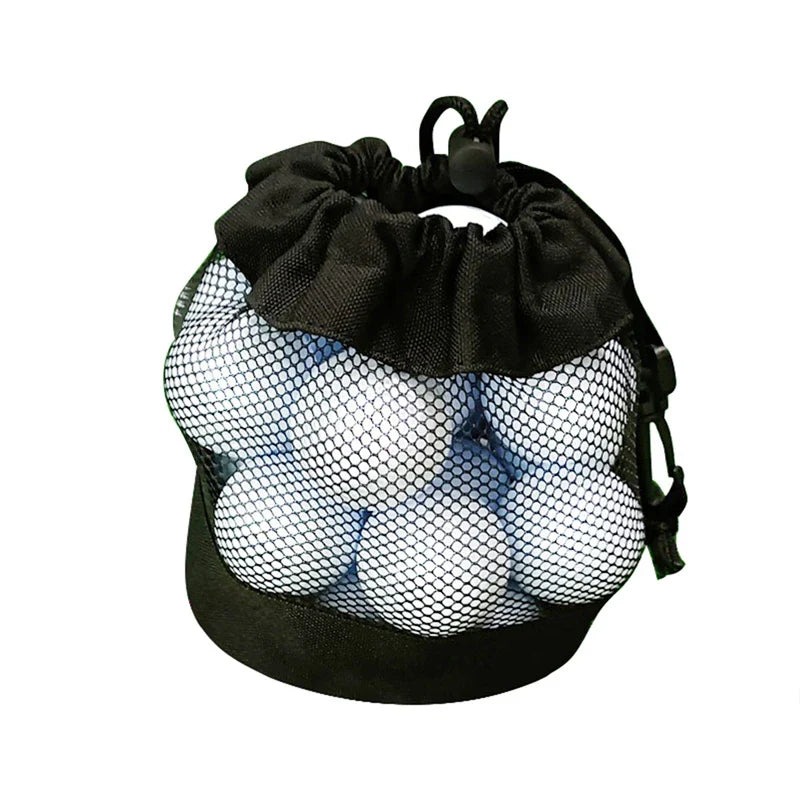 Multipurpose Golf Ball Organizer – 20 Ball Drawstring Pouch, Portable Nylon Mesh Holder for Fitness & Sports