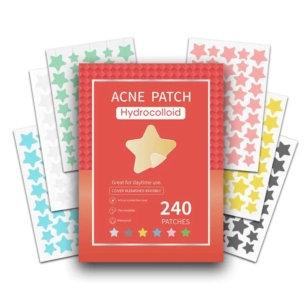Colorful Star Pimple Patches – Invisible Acne Spot Stickers for Skin Care, Concealer & Makeup Tools