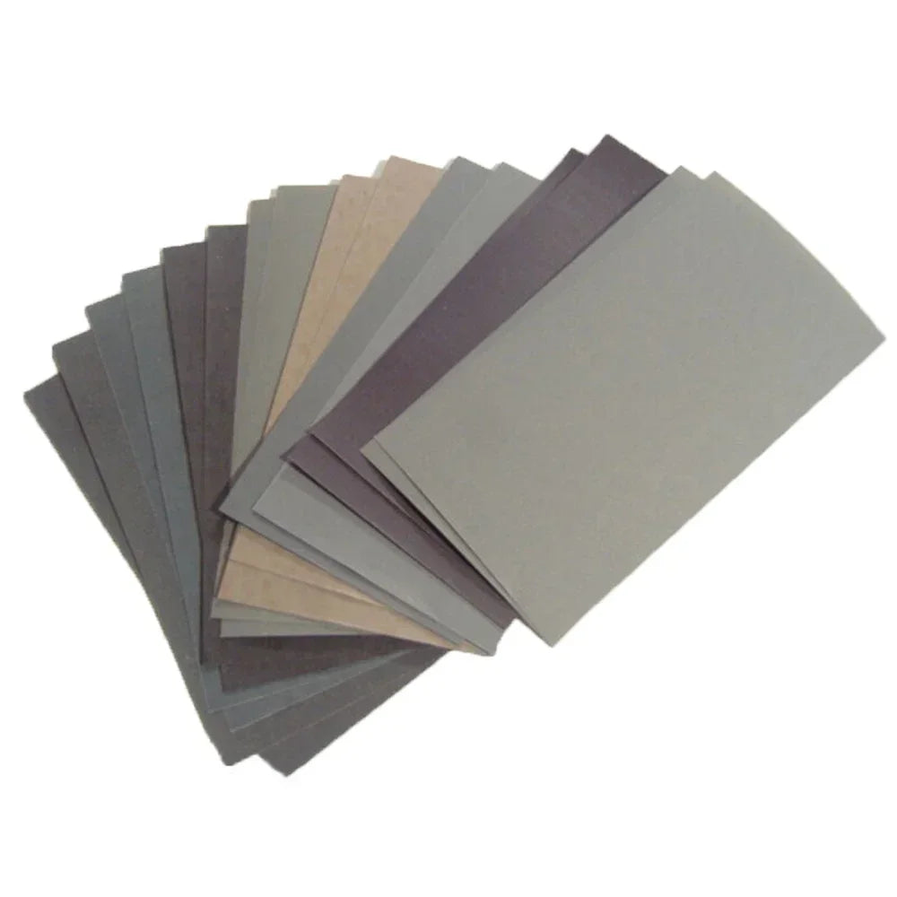 15-Piece Wet & Dry Sandpaper Set (400–3000 Grit) – Assorted Abrasive Sheets for Smoothing & Polishing