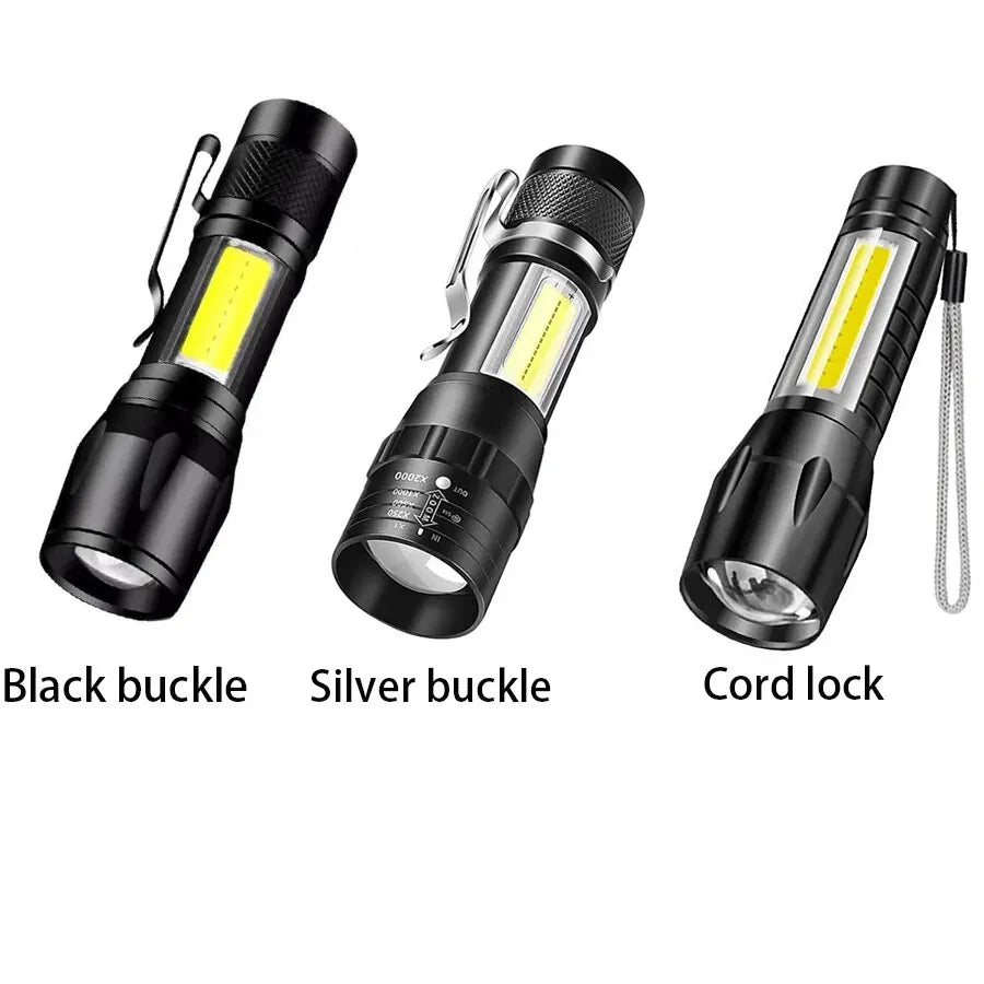 Mini Rechargeable LED Torch Flashlight - Portable USB Charging, High Power Bank - Waterproof Lantern for Camping, Long Range Illumination