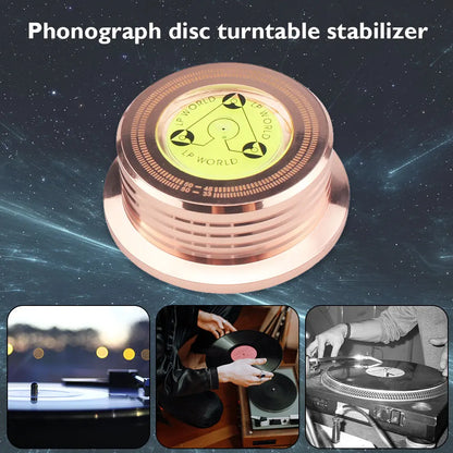 Stable Sound Precision: Universal 50Hz LP Disc Stabilizer - Metal Vinyl Turntable Weight Clamp, Aluminum Alloy Record Player Accessory