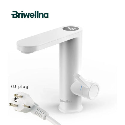 Briwellna Electric Water Heater Faucet - 2-in-1 Basin Tap Tankless Instant Hot Water Geyser 220V for Home Use