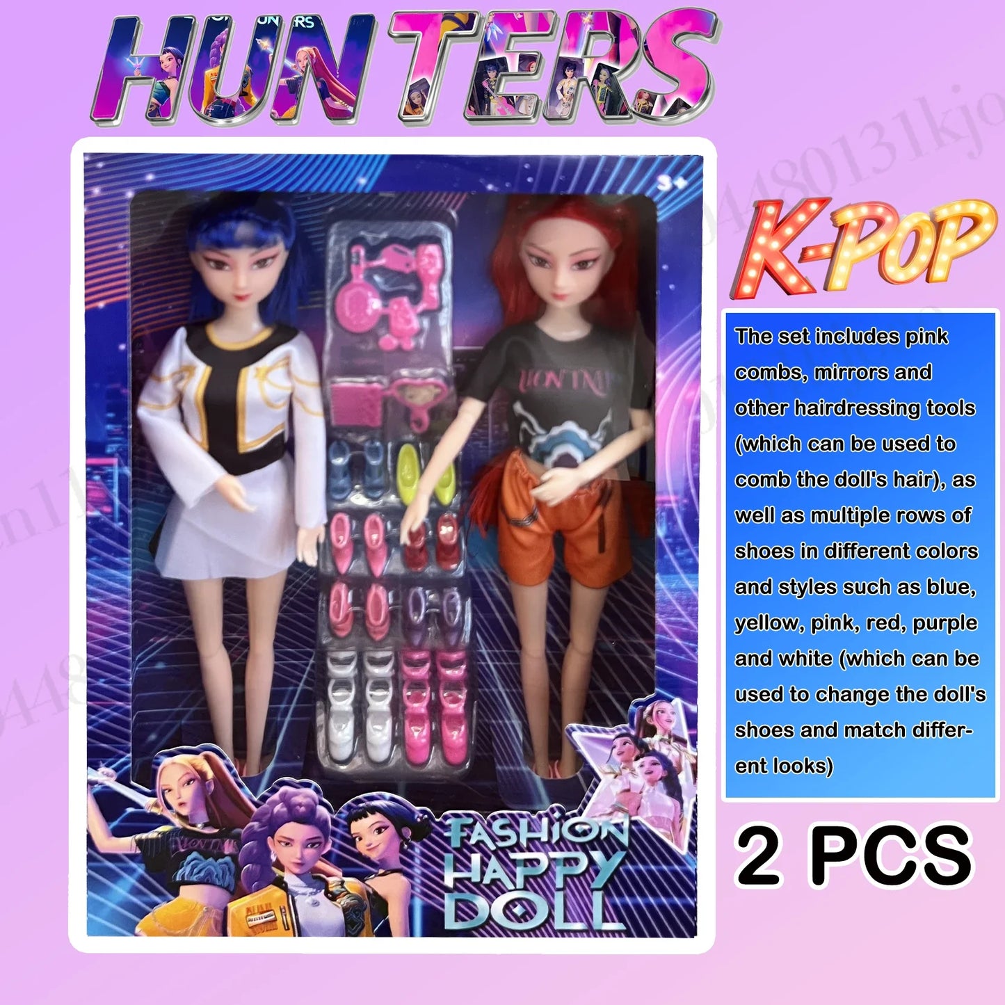 NEW KPop Demon Hunters Doll Toy — Rumi Mira Zoey Action Figure, Princess Baby Girl DIY Plastic Toy for Girls