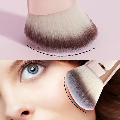 MAANGE 4PCS Basic Makeup Brush Set – Dual-Ended Foundation, Powder, Blush & Eyeshadow Brushes with Travel Box
