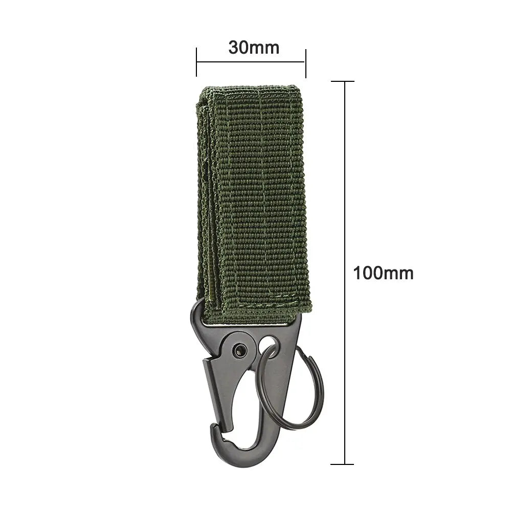 2pcs Tactical Hanging Buckle: Molle Nylon Webbing Carabiner Belt Triangle Keychain for Outdoor Climbing & Camping