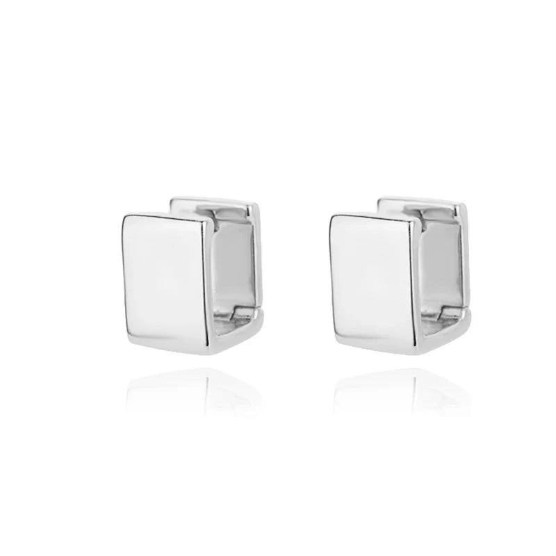 2024 Gold Square Hoop Earrings – Stainless Steel Geometric Jewelry for Women
