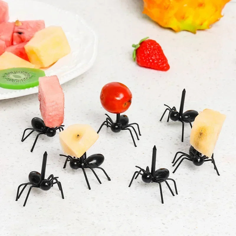 6-18PCS Ant-Shaped Food Picks - Fruit and Snack Forks for Kitchen, Party, Dinner Tableware - Cake and Dessert Decoration