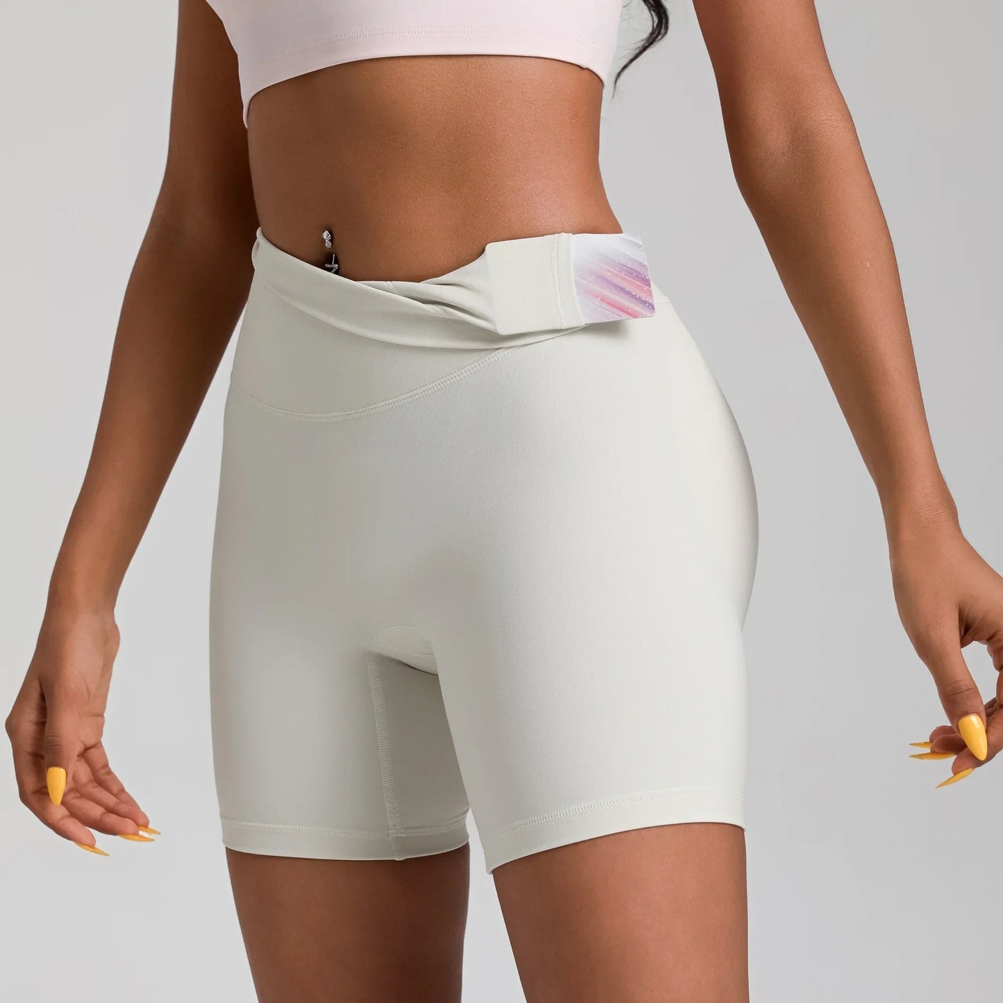 Women’s Solid Color Yoga Shorts – Compression Sport Leggings, Sweat-Wicking Training & Cycling Shorts with Pocket
